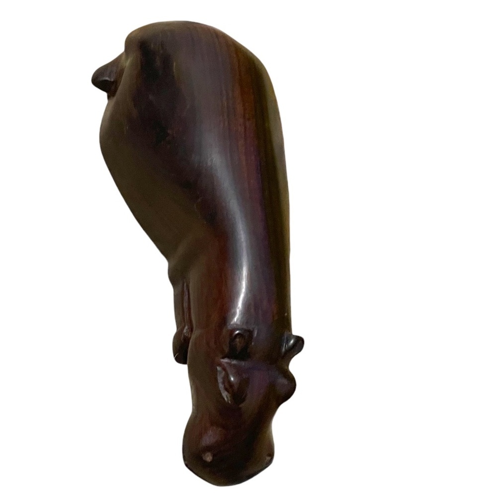 Vintage Solid Hand Carved Rosewood African Primitive‎ Hippo Sculpture